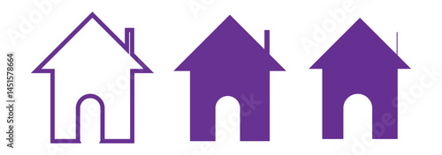 House icons set. Home icon collection. Real estate. Flat style houses symbols for apps and websites on white background - stock vector.