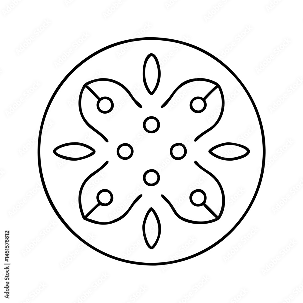 Fototapeta premium sand dollar icon, sand dollar line art - simple line art of sand dollar, perfect for sand dollar logos and icons