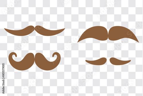 mustache silhouette vector set, moustache icon collection