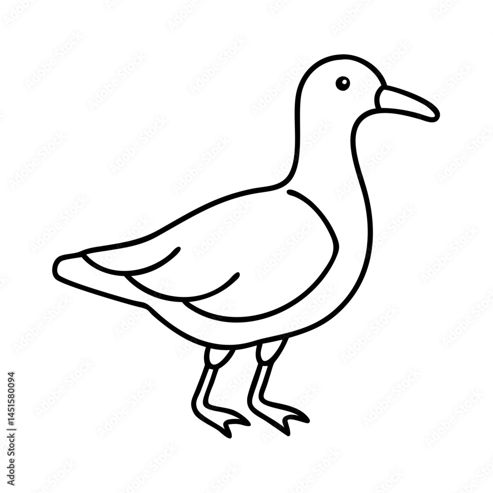 Obraz premium seagull icon, seagull line art - simple line art of seagull, perfect for seagull logos and icons