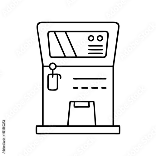 self checkout kiosk icon, self checkout kiosk line art - simple line art of self checkout kiosk, perfect for self checkout kiosk logos and icons