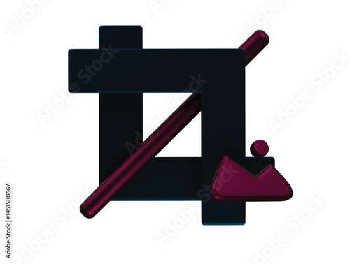 crop tool icon 3d illustration render