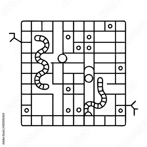 snakes and ladders board icon, snakes and ladders board line art - simple line art of snakes and ladders board, perfect for snakes and ladders board logos and icons