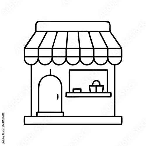 souvenir shop icon, souvenir shop line art - simple line art of souvenir shop, perfect for souvenir shop logos and icons