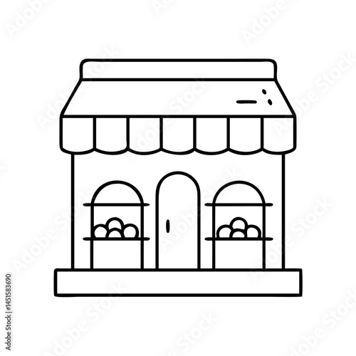 souvenir shop icon, souvenir shop line art - simple line art of souvenir shop, perfect for souvenir shop logos and icons