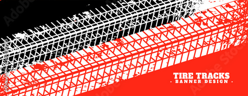 abstract tire trial mark pattern banner design