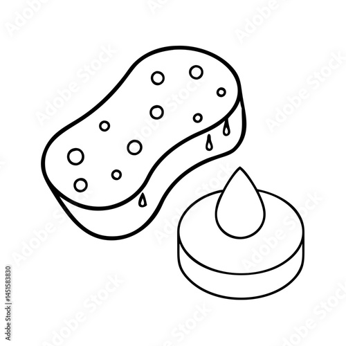 sponge for blending icon, sponge for blending line art - simple line art of sponge for blending, perfect for sponge for blending logos and icons