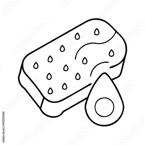 sponge for blending icon, sponge for blending line art - simple line art of sponge for blending, perfect for sponge for blending logos and icons