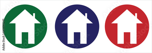 Web home icon for apps and websites, House icon, Home sign in circle or Main page icon