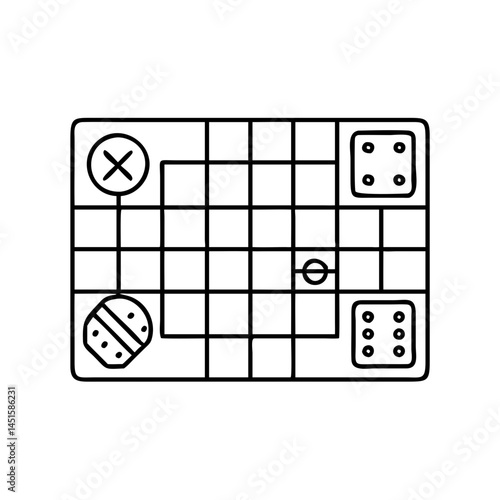 tabletop gaming mat icon, tabletop gaming mat line art - simple line art of tabletop gaming mat, perfect for tabletop gaming mat logos and icons