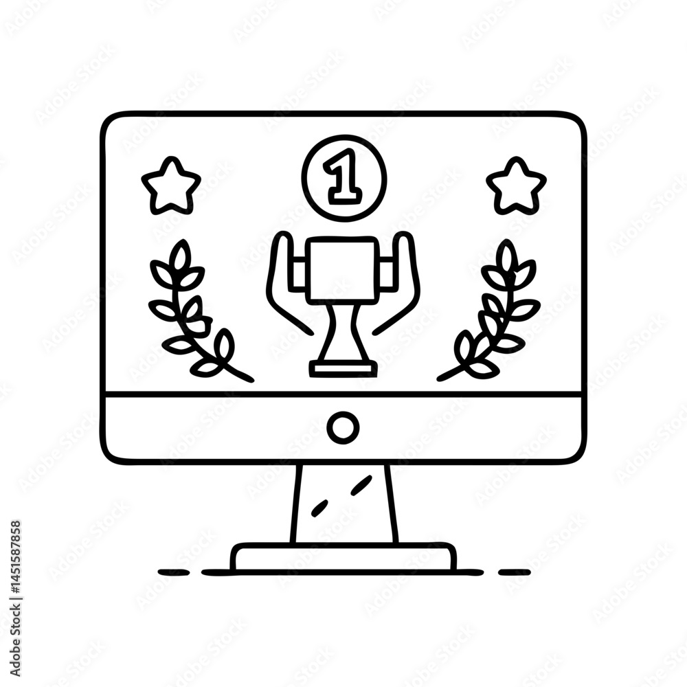 victory screen icon, victory screen line art - simple line art of victory screen, perfect for victory screen logos and icons victory screen icon, victory screen line art - simple line art of victory screen, perfect for victory screen logos and icons