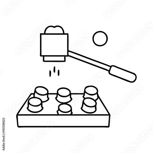 whack a mole game icon, whack a mole game line art - simple line art of whack a mole game, perfect for whack a mole game logos and icons