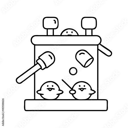 whack a mole game icon, whack a mole game line art - simple line art of whack a mole game, perfect for whack a mole game logos and icons
