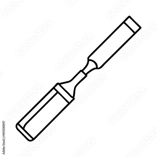 wood chisel icon, wood chisel line art - simple line art of wood chisel, perfect for wood chisel logos and icons