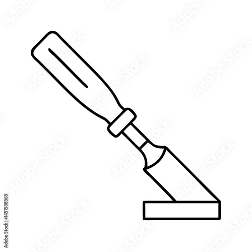 wood chisel icon, wood chisel line art - simple line art of wood chisel, perfect for wood chisel logos and icons