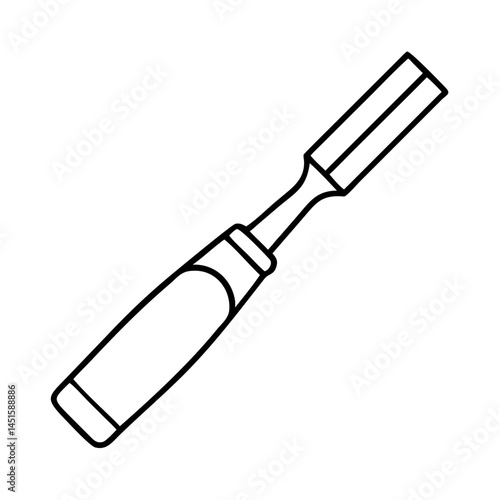 wood chisel icon, wood chisel line art - simple line art of wood chisel, perfect for wood chisel logos and icons