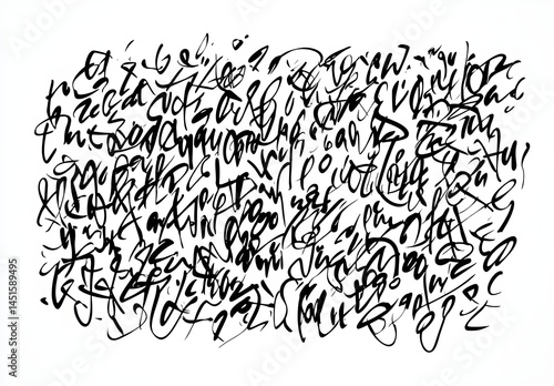 Abstract Handwritten Alphabet Chaos