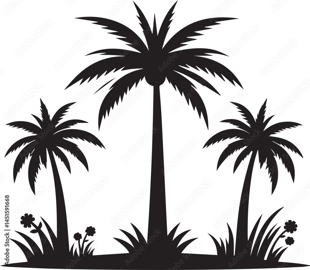 Obraz premium A Palm Tree Vector Art Illustration EPS File 