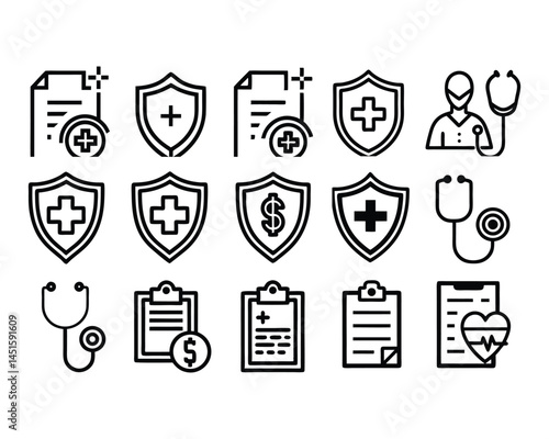 health insurance icon set