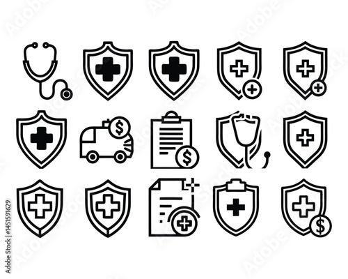 health insurance icon set