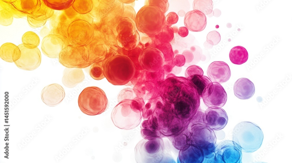 Colorful Flow Cytometry Analysis Visualization Showcasing Dynamic Cellular Interaction