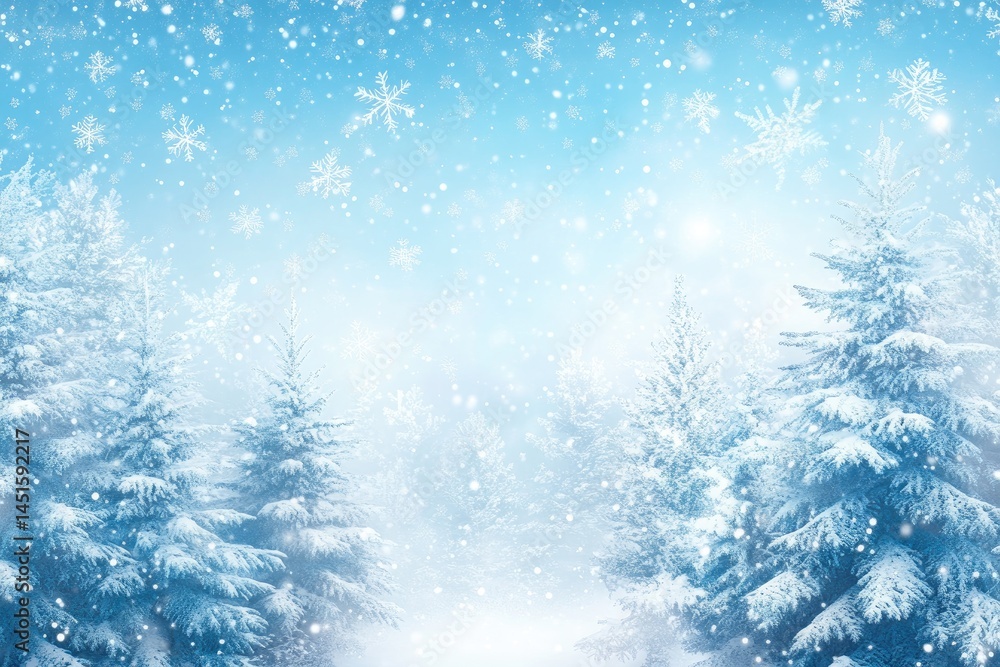 Snowy winter forest scene Snowy winter forest scene