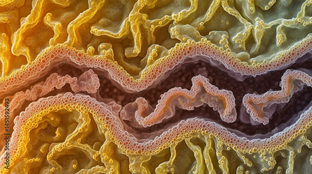 Intricate Patterns of Intestinal Microvilli Revealing Natures Microscopic Architecture