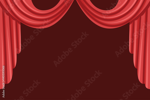 red and elegant curtain illustration
