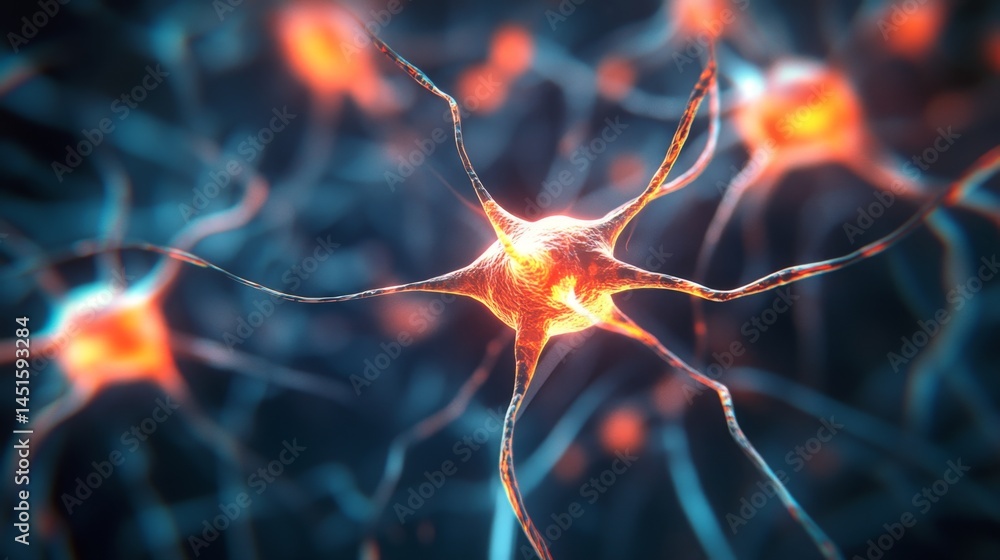 Neural Network Illuminated With Glowing Connections Depicting Complex Information Flow