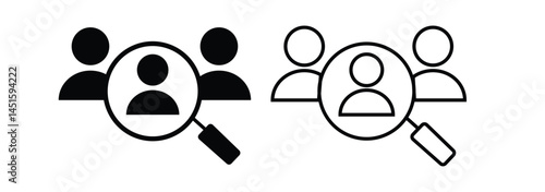 Hiring icon set. Search job vacancy icon. Human resources concept. Recruitment
