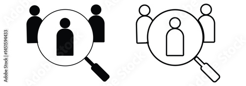 Hiring icon set. Search job vacancy icon. Human resources concept. Recruitment