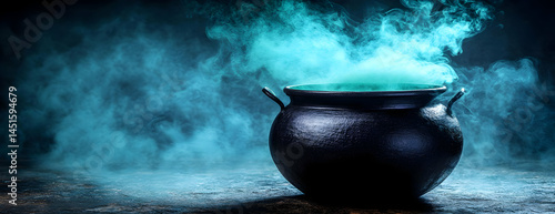 Obraz na płótnie Halloween cauldron, spooky smoke, magic brew w salonie