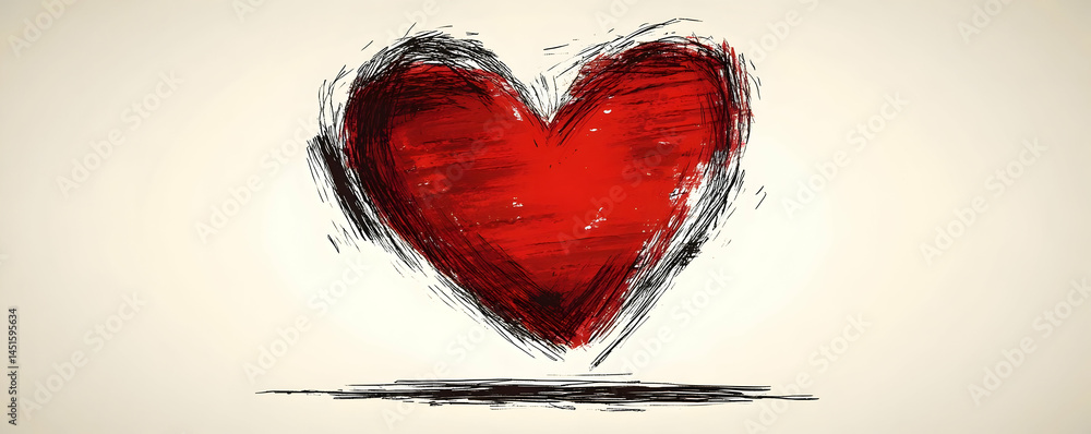 Painted heart, love, art, design, simple background