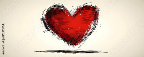 Obraz na płótnie Painted heart, love, art, design, simple background w salonie