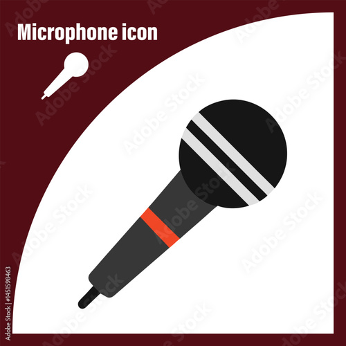 Microphone vector icon, simple audio recording illustration
