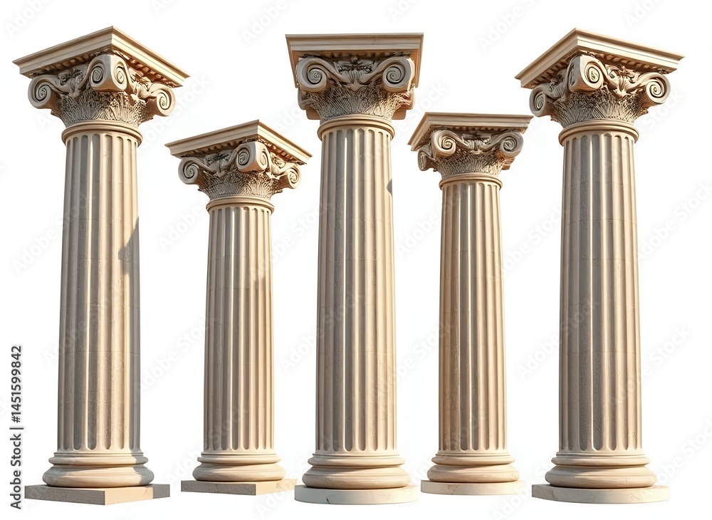 Fototapeta premium Classical Architecture Set - Columns and Pediments