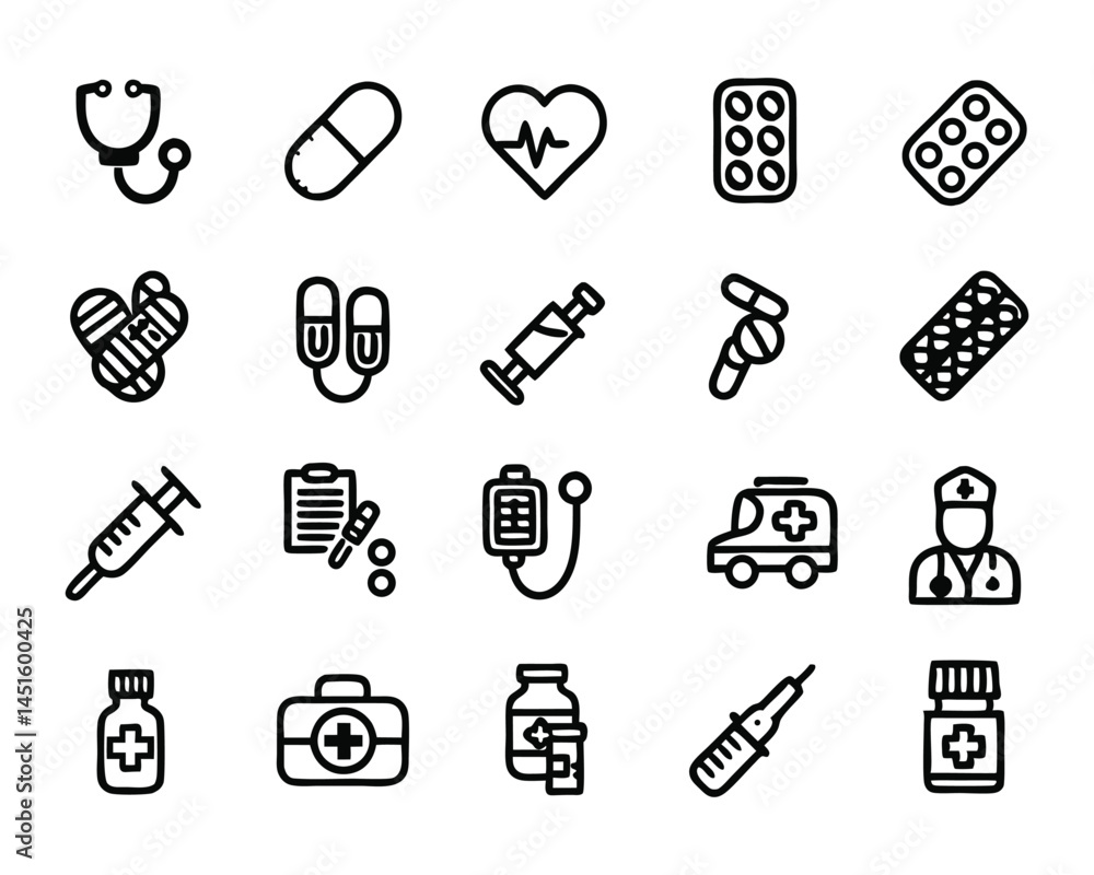 medicine icon set medicine icon set