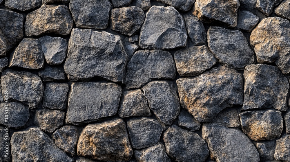 Close-up view of a textured stone wall. Close-up view of a textured stone wall.