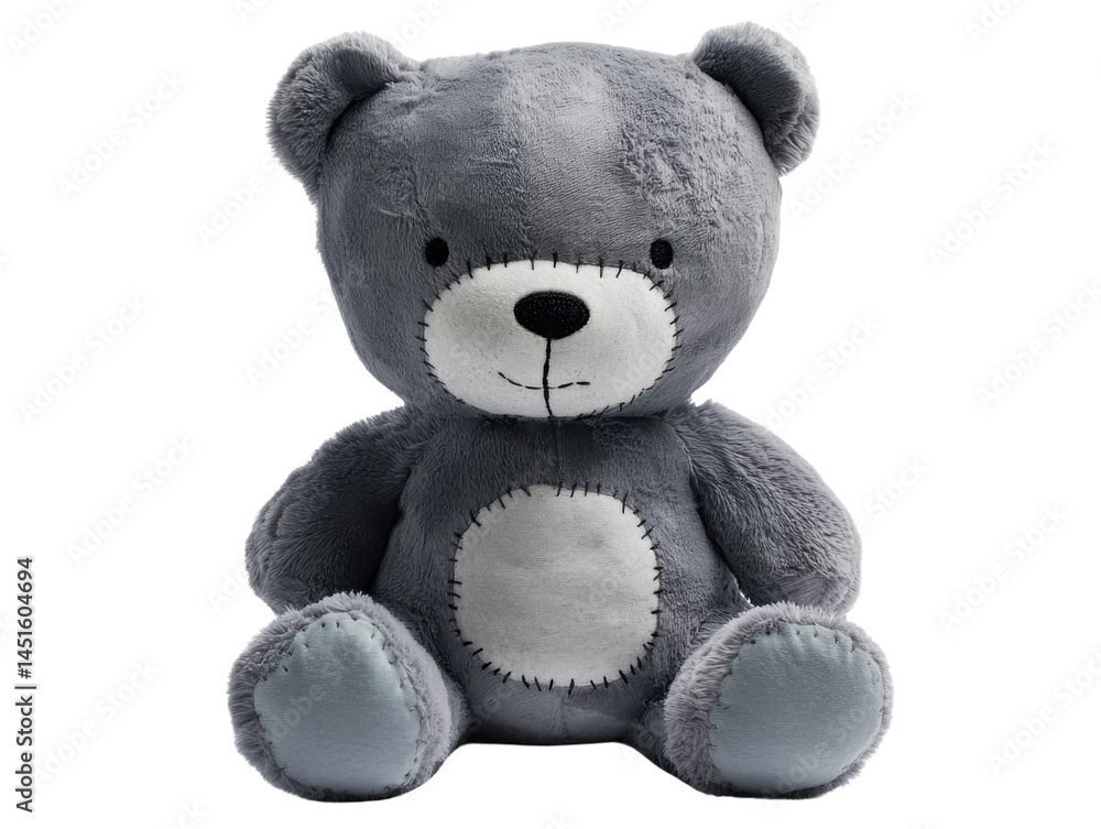 Obraz premium Cute Plush Teddy Bear with Soft Fur and Classic Toy Design Ideal for Childhood, Gifts, and Nursery Concepts