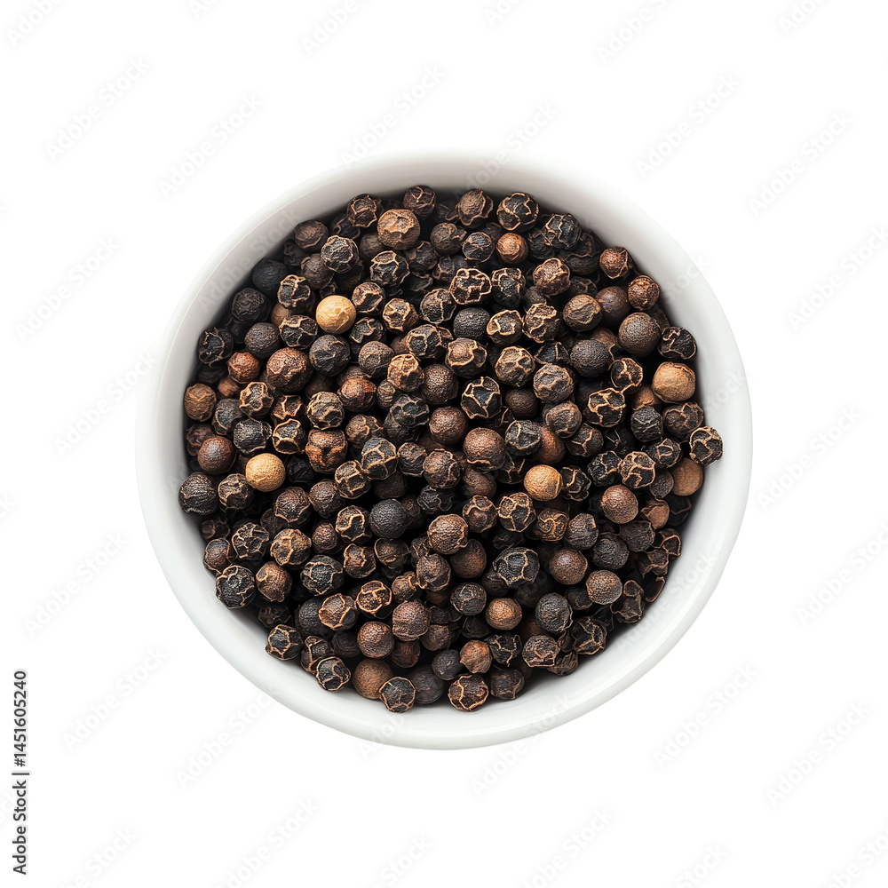 A transparent bowl filled with various peppercorns on a clean transparent background showcasing culinary elegance, peppercorn in transparent bowl on transparent background A transparent bowl filled with various peppercorns on a clean transparent background showcasing culinary elegance, peppercorn in transparent bowl on transparent background