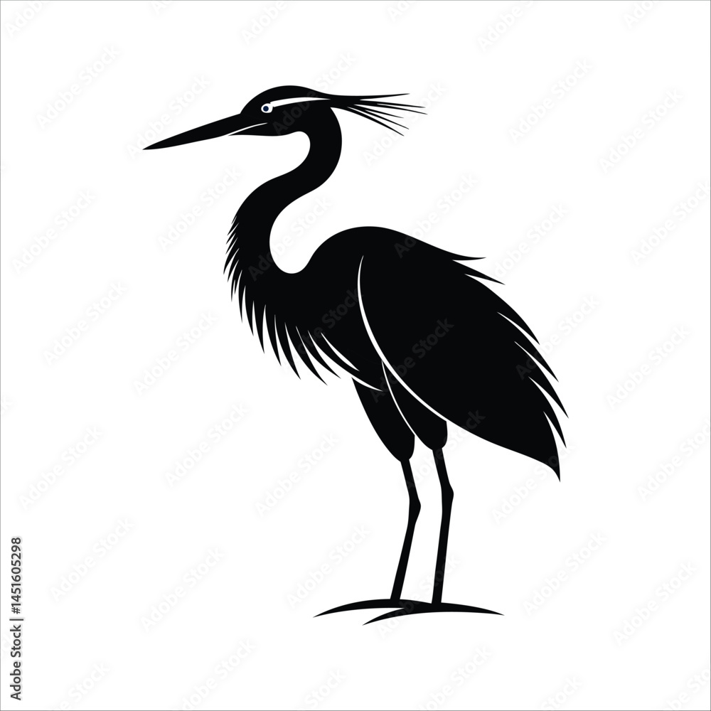 Egret bird icon of silhouette vector illustration Egret bird icon of silhouette vector illustration