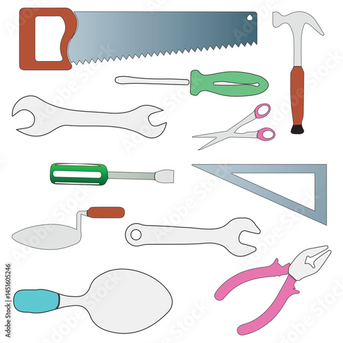 Construction Tools Vector illustration Design Construction vector Set
