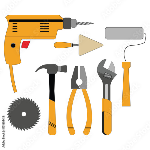 Construction Tools Vector illustration Design Construction vector Set wrenches