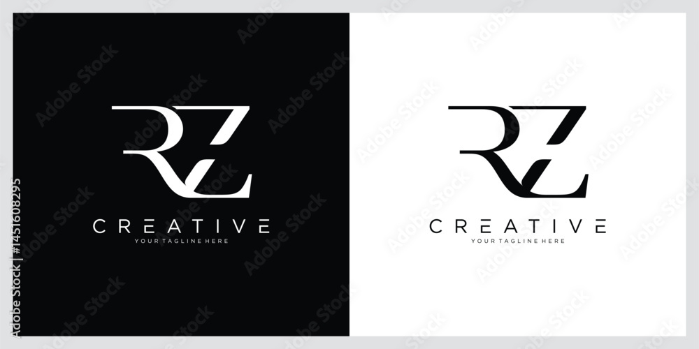 Initial Letter RZ or ZR logo design template Initial Letter RZ or ZR logo design template