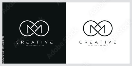 Infinity Logo design, letter M with infinity icon combination.