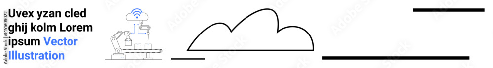 Cloud-shaped element with wireless signal, a futuristic scale, and abstract design lines. Ideal for technology, innovation, cloud computing, data transfer, IoT, connectivity and simple landing page Cloud-shaped element with wireless signal, a futuristic scale, and abstract design lines. Ideal for technology, innovation, cloud computing, data transfer, IoT, connectivity and simple landing page