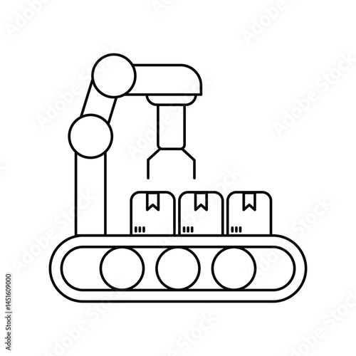 conveyor lineal icon with white background vector stock illustration