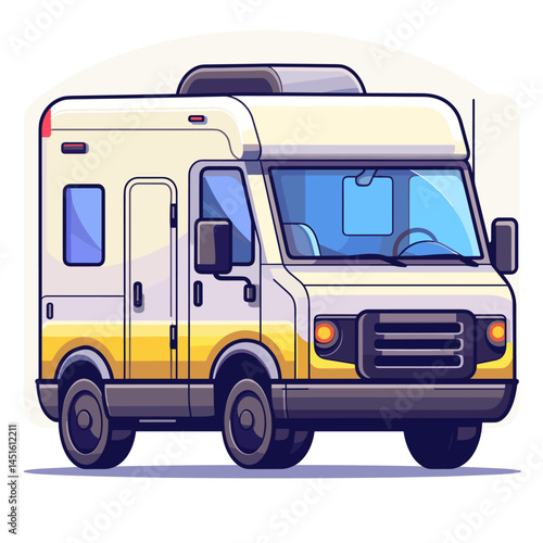 van in flat style isolated on white background. Vector illustration