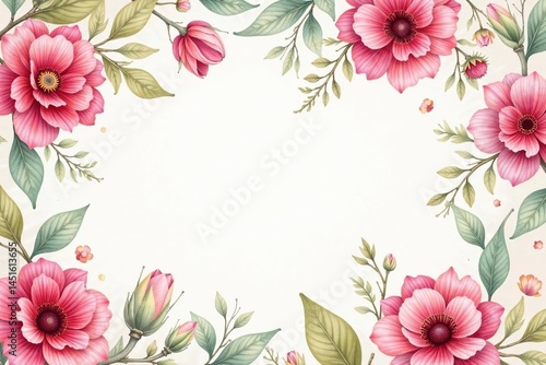 Soft, watercolor-style floral repeat, endless design , nature, photo