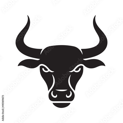 Bull head icon vector silhouette illustration